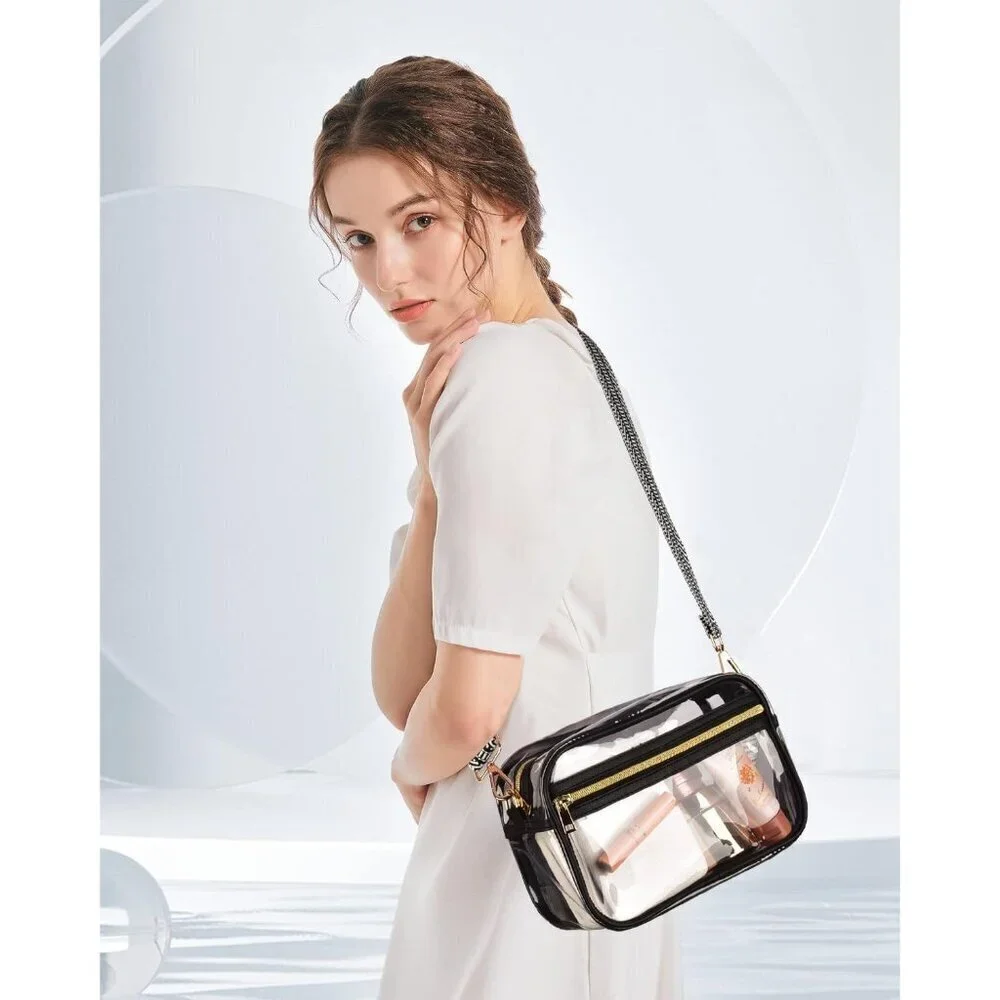 Clear Crossbody Bag Women's PVC Stadium Approved Waterproof Organizer